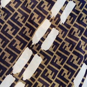 FENDI Silk Logo Scarf- AUTHENTIC